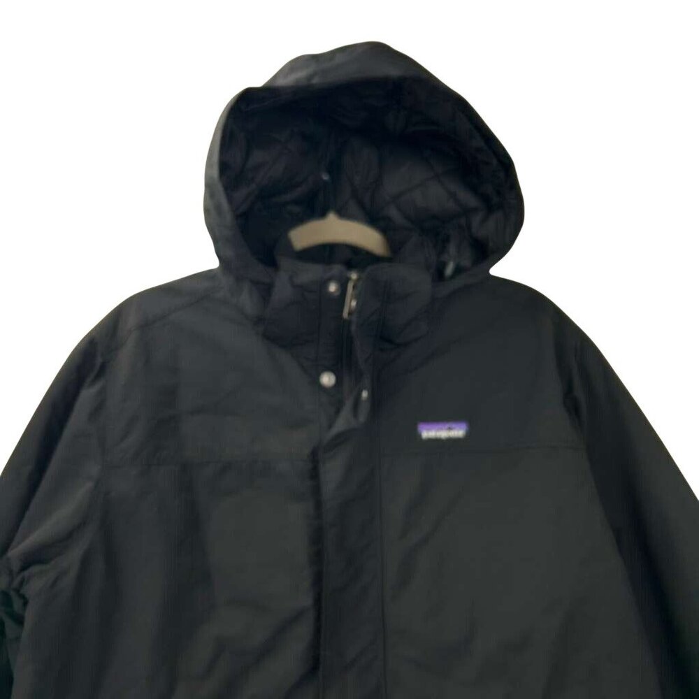 Patagonia Men's Size Large Hooded Quilted Black Winter Isthmus Jacket Full Zip - Picture 13 of 16